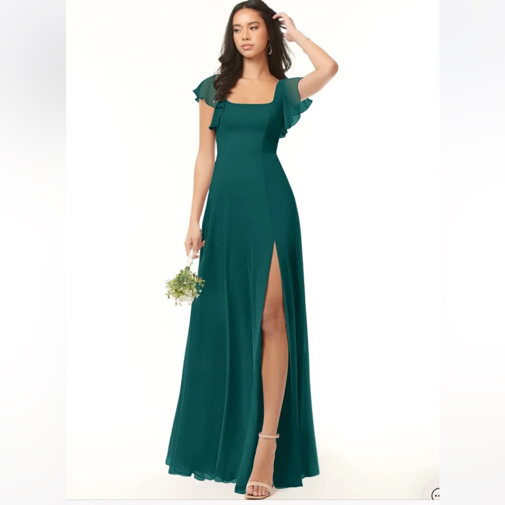 Azazie Bondi Bridesmaid Dress Peacock size A6